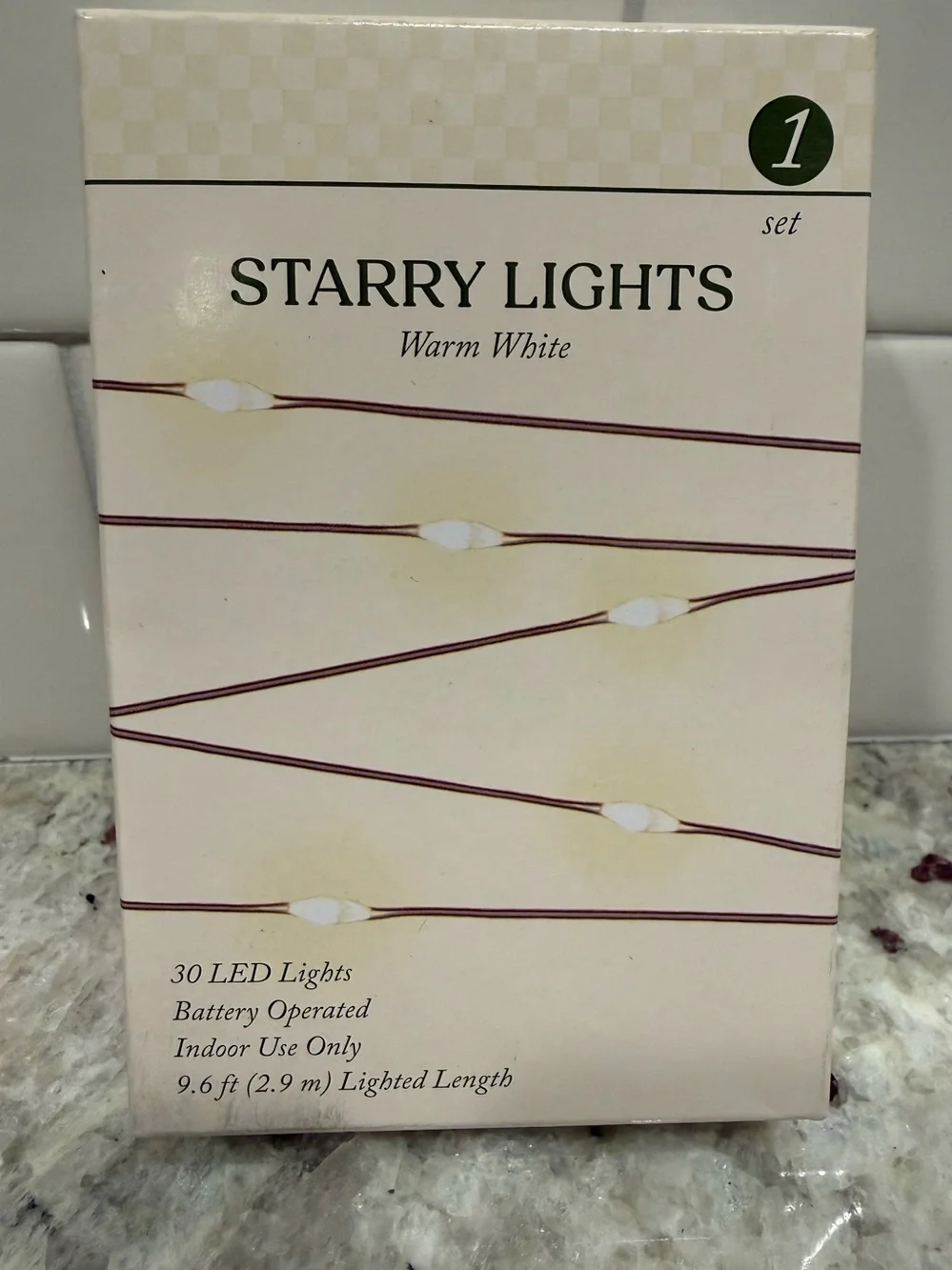 Starry Lights Warm White LED String Lights (4 Sets) Battery Powered NIB